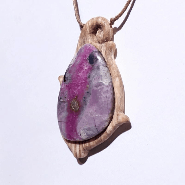 Cobalt Calcite & Palo Santo Handmade Necklace