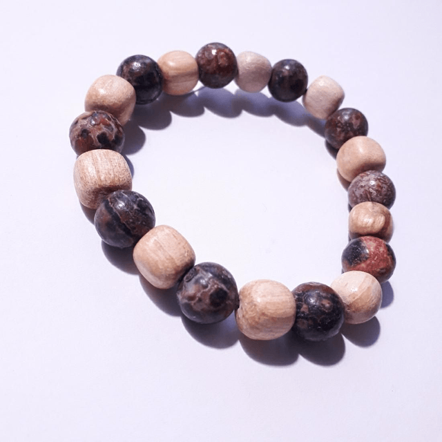 Leopard Jasper & Palo Santo Bracelet 