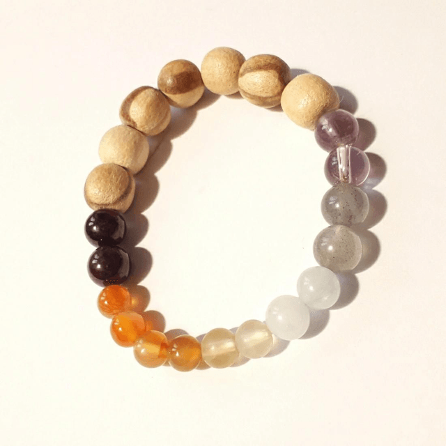 Seven Chakra Crystal & Palo Santo Bracelet 