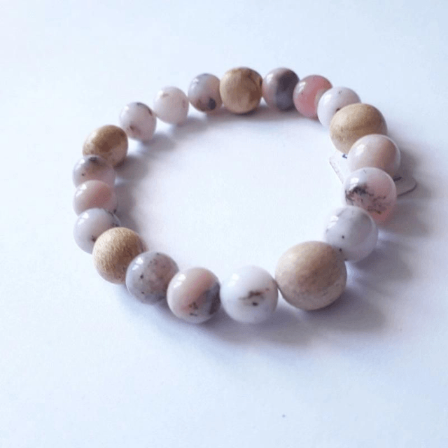 Peruvian Pink Opal Palo Santo Aromatherapy Bracelet