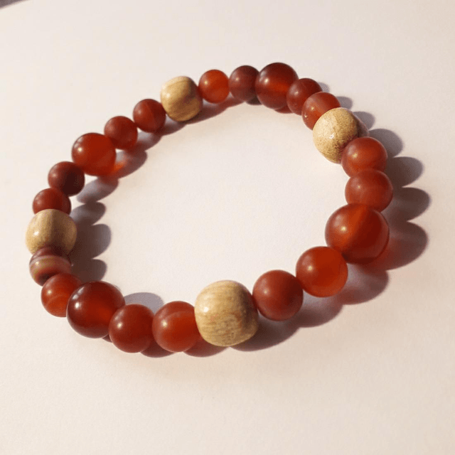 Carnelian Matte & Palo Santo Bracelet 
