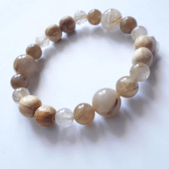 Peruvian Pink Opal, Rose Quartz, Flower Agate and Palo Santo Aromatherapy Bracelet 