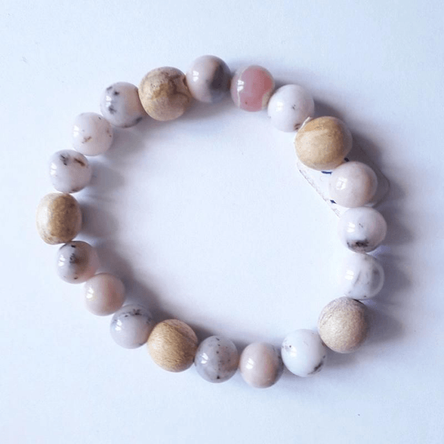 Peruvian Pink Opal Palo Santo Aromatherapy Bracelet