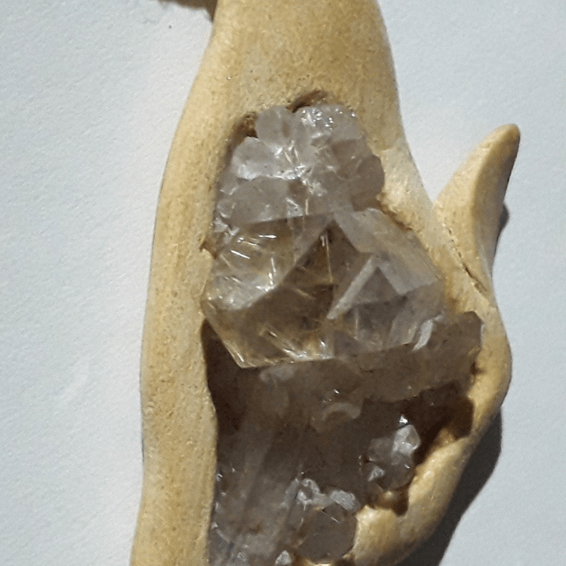 Rutilated Quartz Necklace with Hand Carved Palo Santo Wood 
