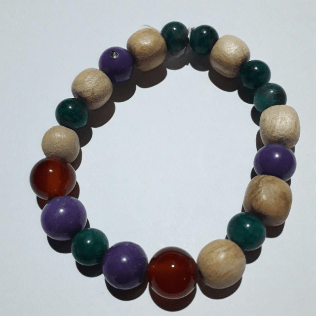 Phosphorsiderite - Carnelian - Amazonite Palo Santo Bracelet
