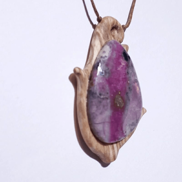Cobalt Calcite & Palo Santo Handmade Necklace