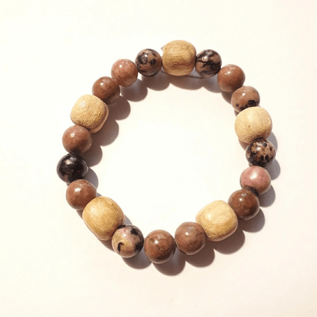 Rhodonite and Palo Santo Bracelet 