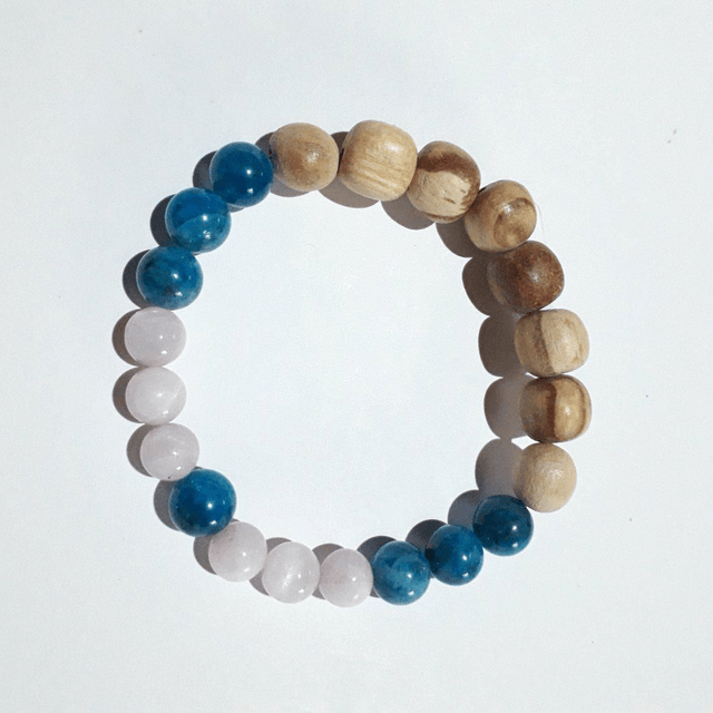  Apatite- Kunzite Palo Santo Bracelet 