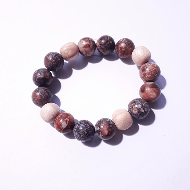 Leopard Jasper & Palo Santo Bracelet 