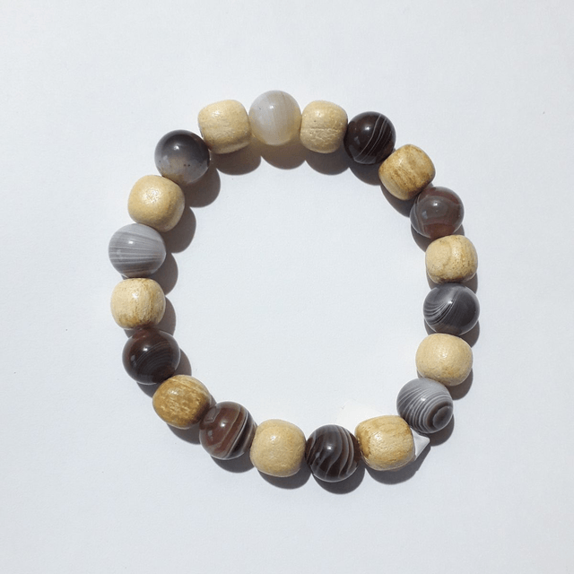 Botzwana Banded Agathe Palo Santo Bracelet