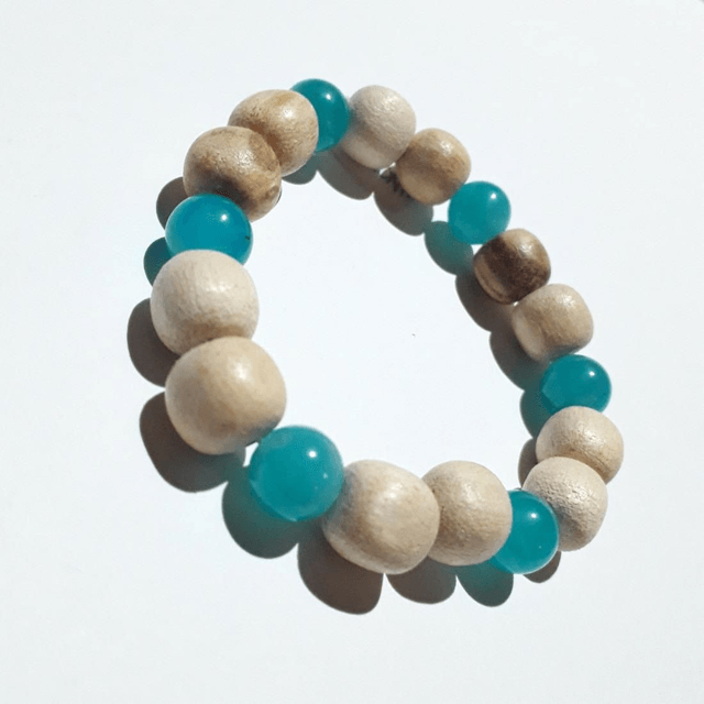 Peruvian Amazonite - Palo Santo Bracelet 