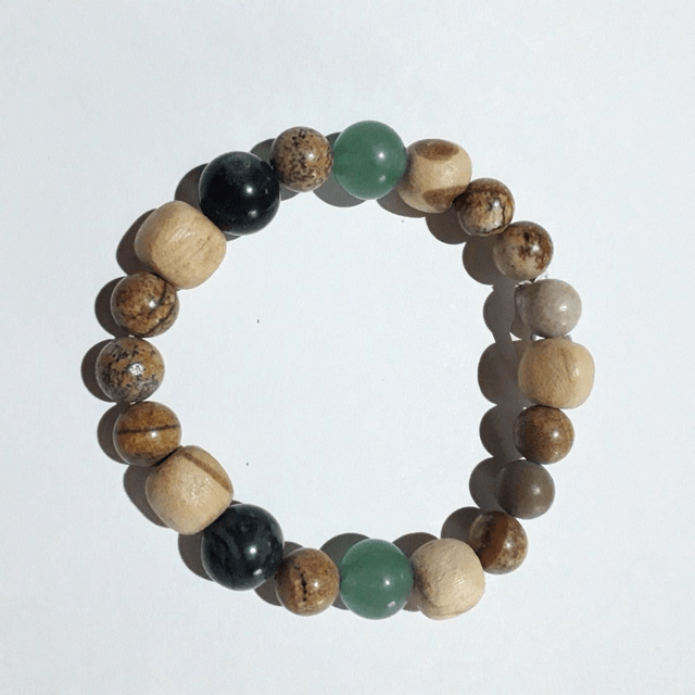 Landscape, Aventurin,Kambawa JasperPalo Santo Bracelet 
