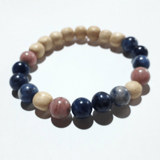 Thulite, Sodalite & Palo Santo Bracelet