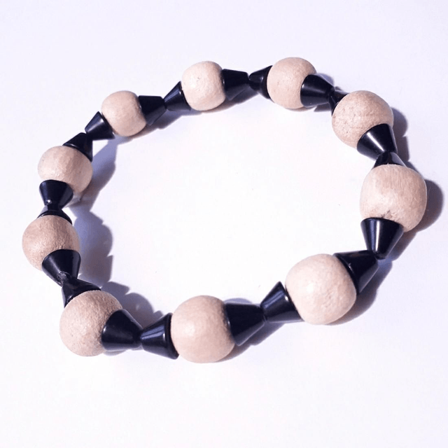 Obsidian cone & Palo Santo Bracelet 