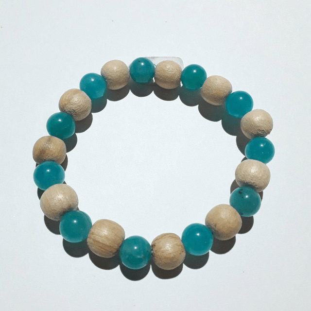 Peruvian Amazonite - Palo Santo Bracelet 