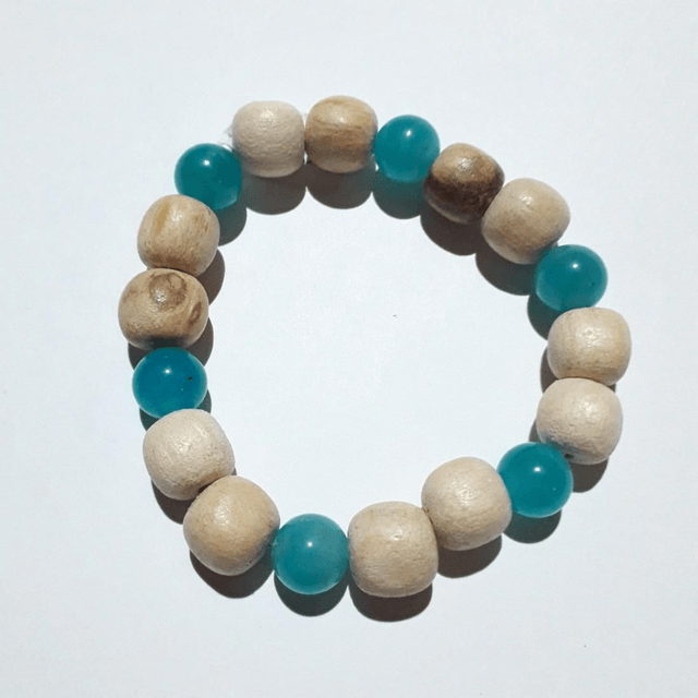 Peruvian Amazonite - Palo Santo Bracelet 