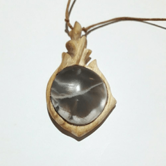 Black Moonstone Palo Santo Necklace