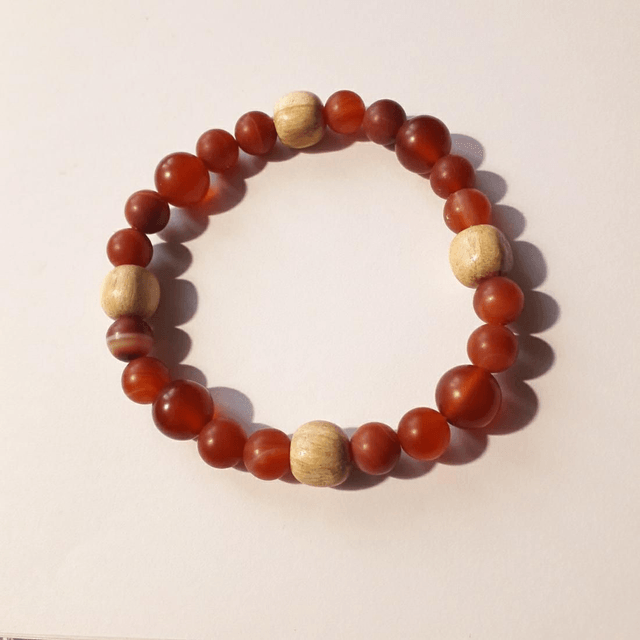 Carnelian Matte & Palo Santo Bracelet 