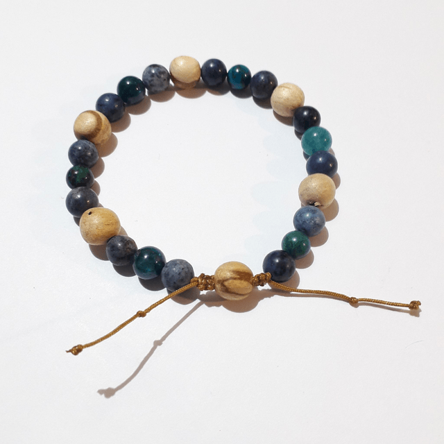 Sodalite & Apatite & Chrysocolla Palo Santo Bracelet 