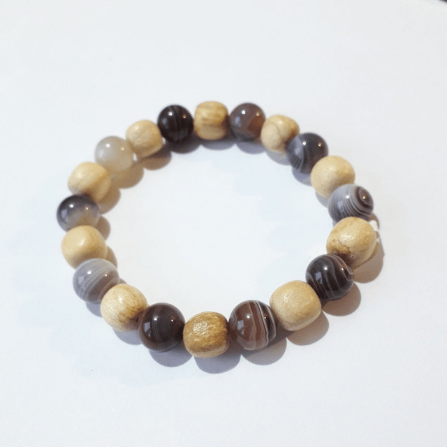 Botzwana Banded Agathe Palo Santo Bracelet