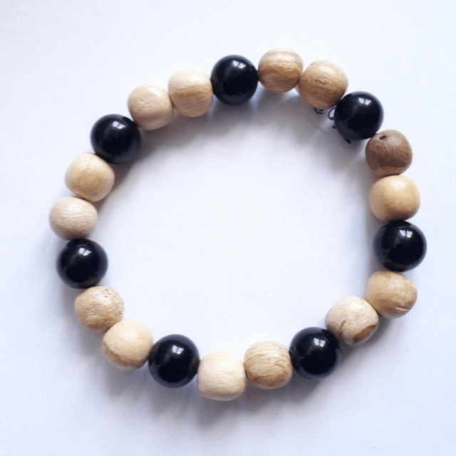Obsidian and Palo Santo Aromatherapy Bracelet 