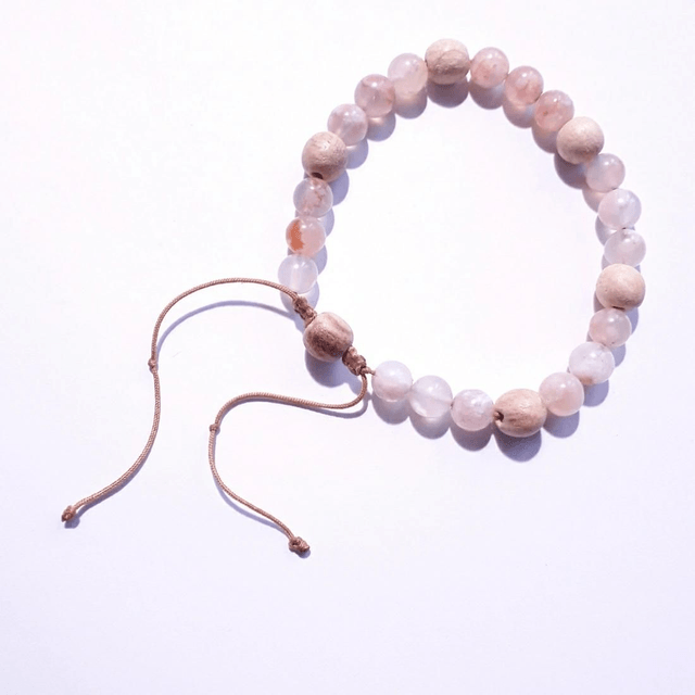 Flower Agate and Palo Santo Aromatherapy Bracelet 