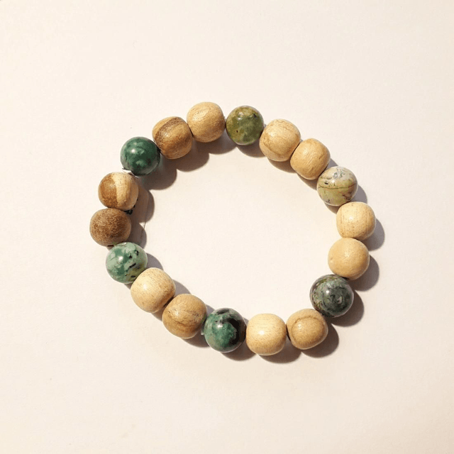 Variscite and Palo Santo Bracelet 