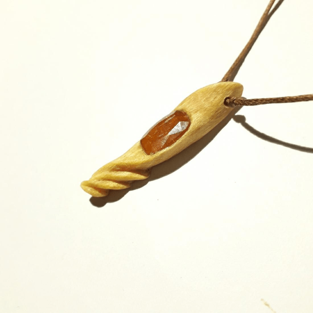 Orange Kyanite Palo Santo Necklace