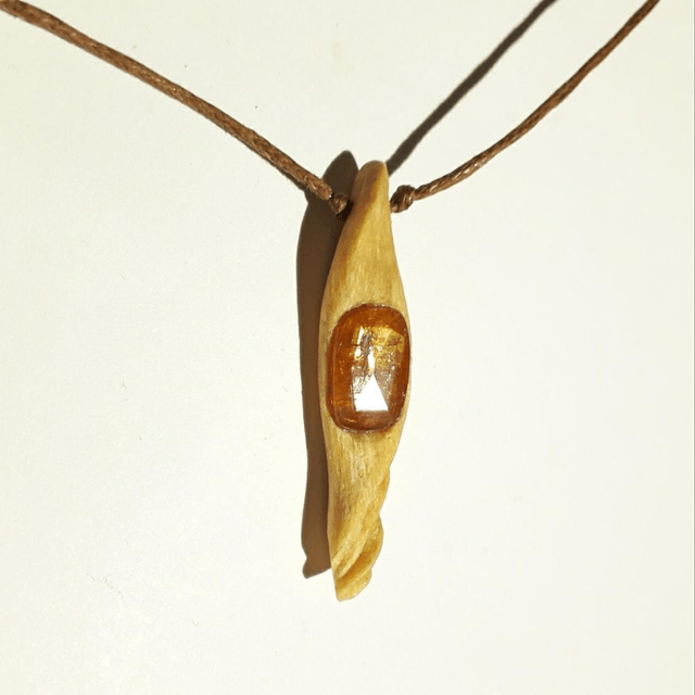 Orange Kyanite Palo Santo Necklace
