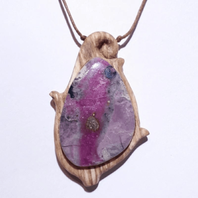 Cobalt Calcite & Palo Santo Handmade Necklace