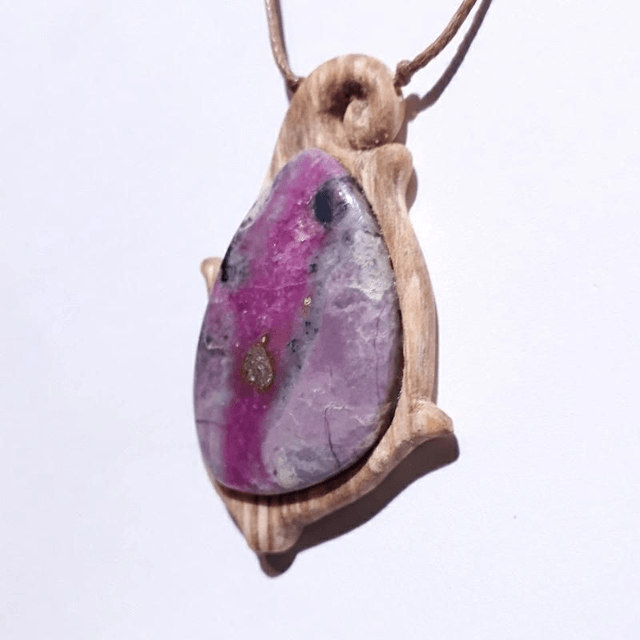 Cobalt Calcite & Palo Santo Handmade Necklace