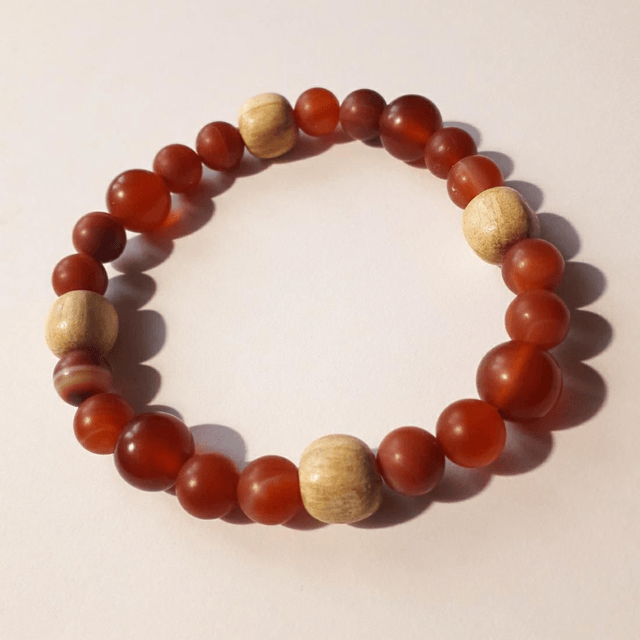 Carnelian Matte & Palo Santo Bracelet 