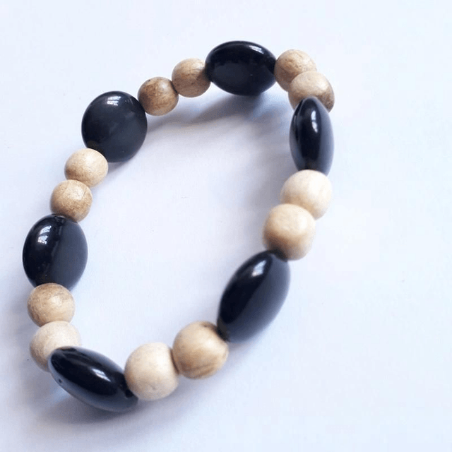 Rainbow Obsidian and Palo Santo Aromatherapy Bracelet 