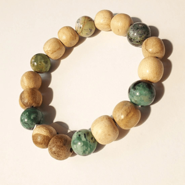 Variscite and Palo Santo Bracelet 