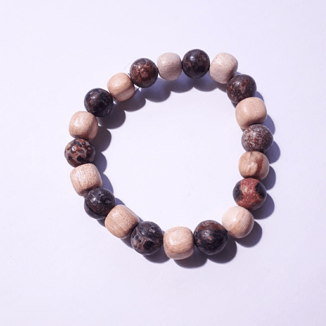 Leopard Jasper & Palo Santo Bracelet 
