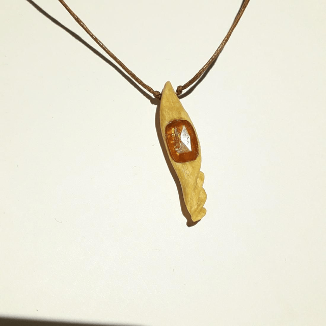 Orange Kyanite Palo Santo Necklace