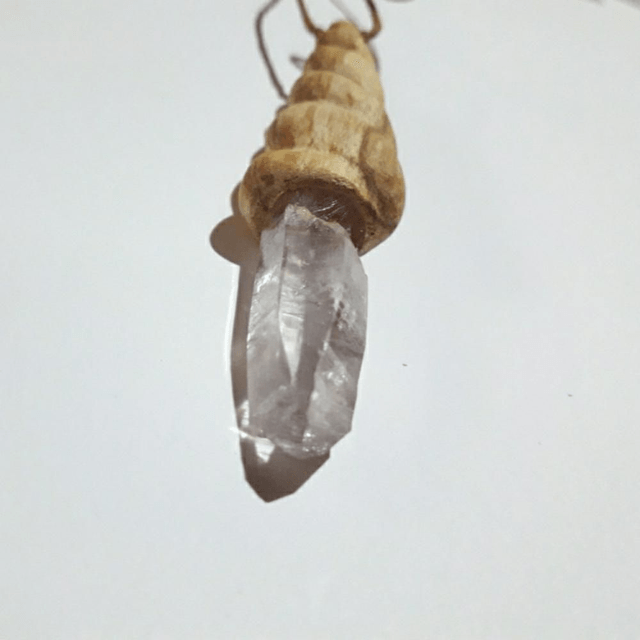  Amethyst Necklace with Hand Carved Palo Santo Wood 