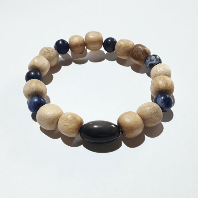 Sodalite, Rainbow Obsidian and Palo Santo Bracelet 