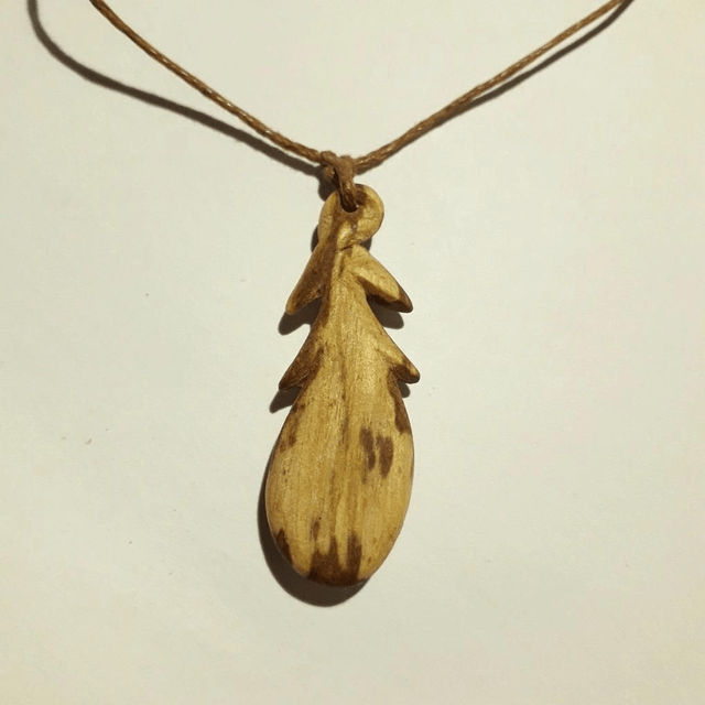 Brazil Opal Aromatherapy Necklace with Hand Carved Palo Santo Wood 