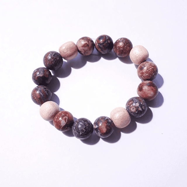 Leopard Jasper &amp; Palo Santo Bracelet 