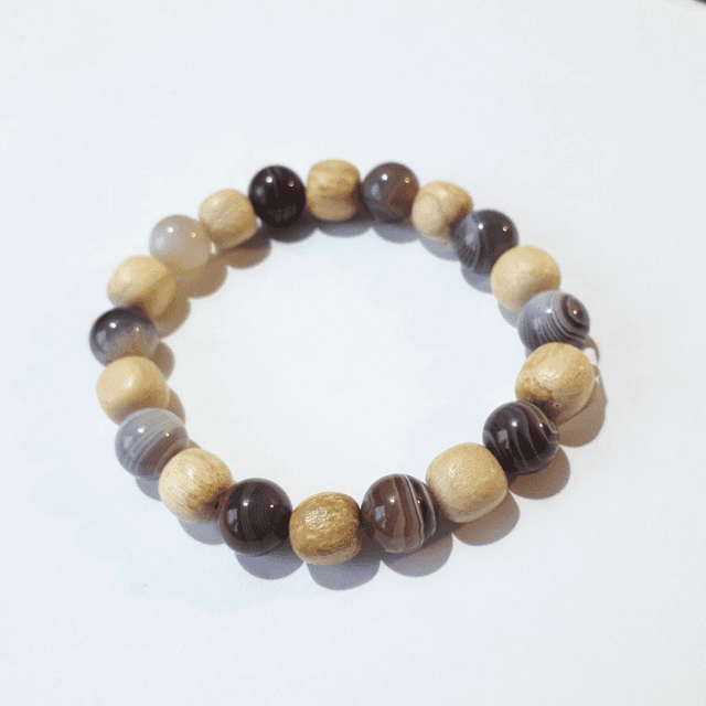 Botzwana Banded Agathe Palo Santo Bracelet