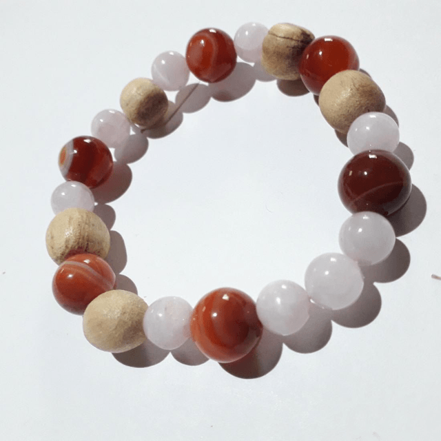 Carnelian ,Kunzite & Palo Santo Bracelet