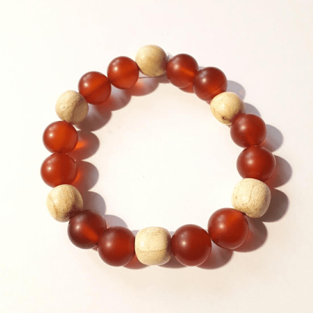 Carnelian Matte Palo Santo Bracelet