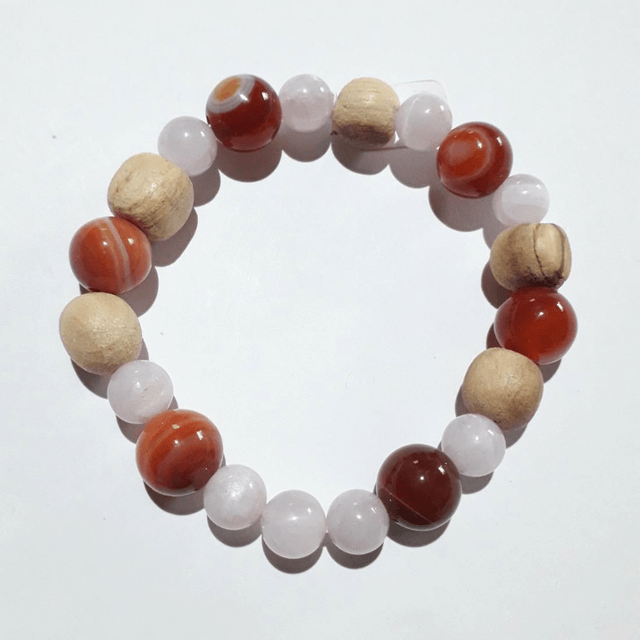 Carnelian ,Kunzite & Palo Santo Bracelet