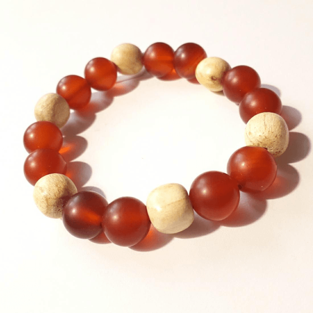Carnelian Matte Palo Santo Bracelet