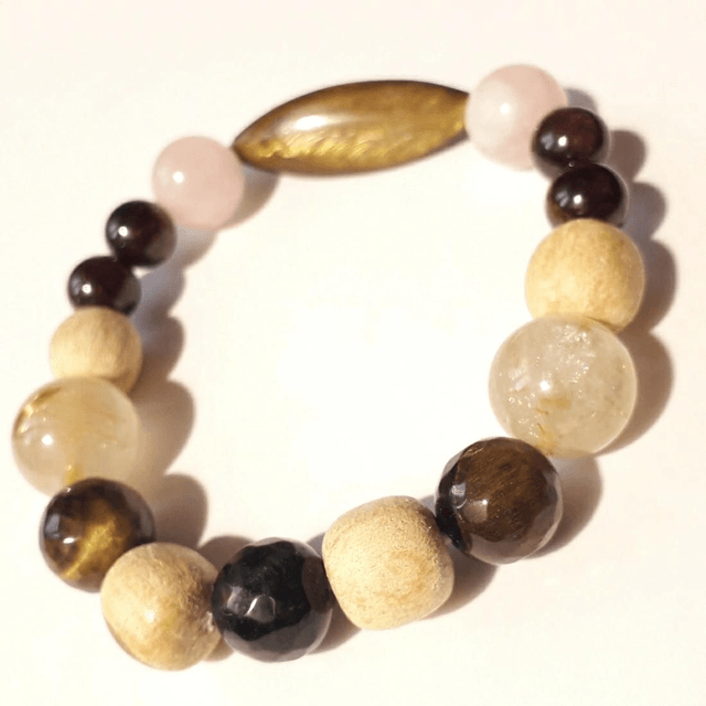 Aromatherapy Bracelet with Palo Santo and various minersls